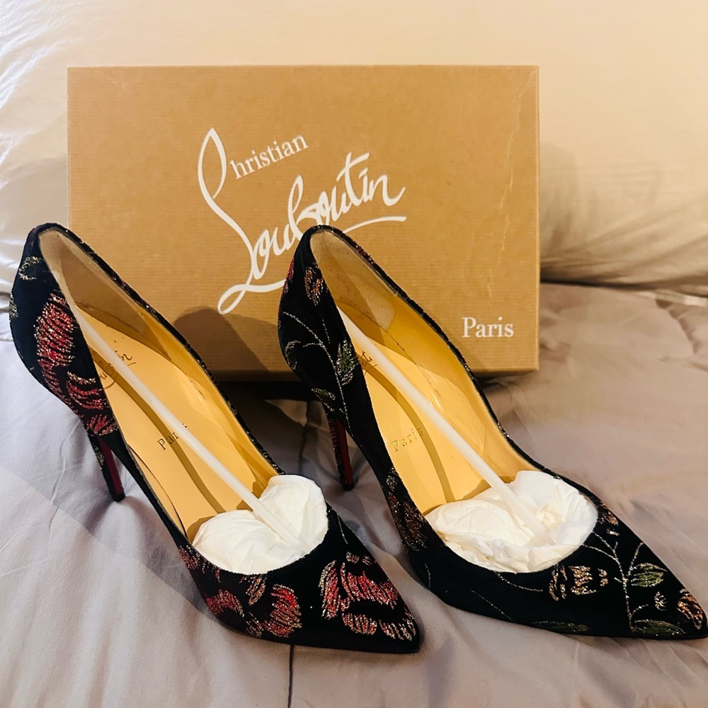 Christian Louboutin Velvet and Glitter Stilettos